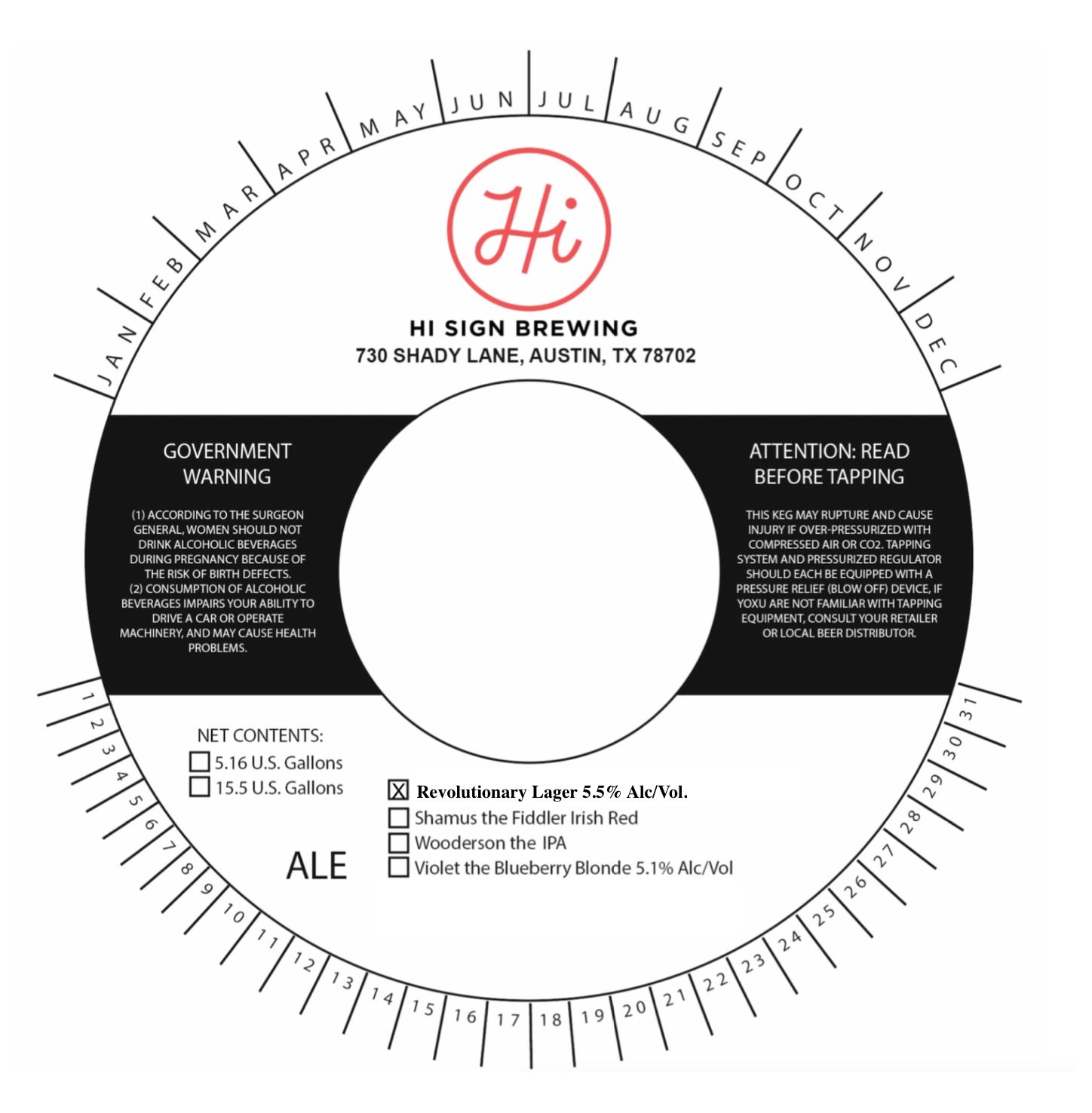 Revolutionary Lager label