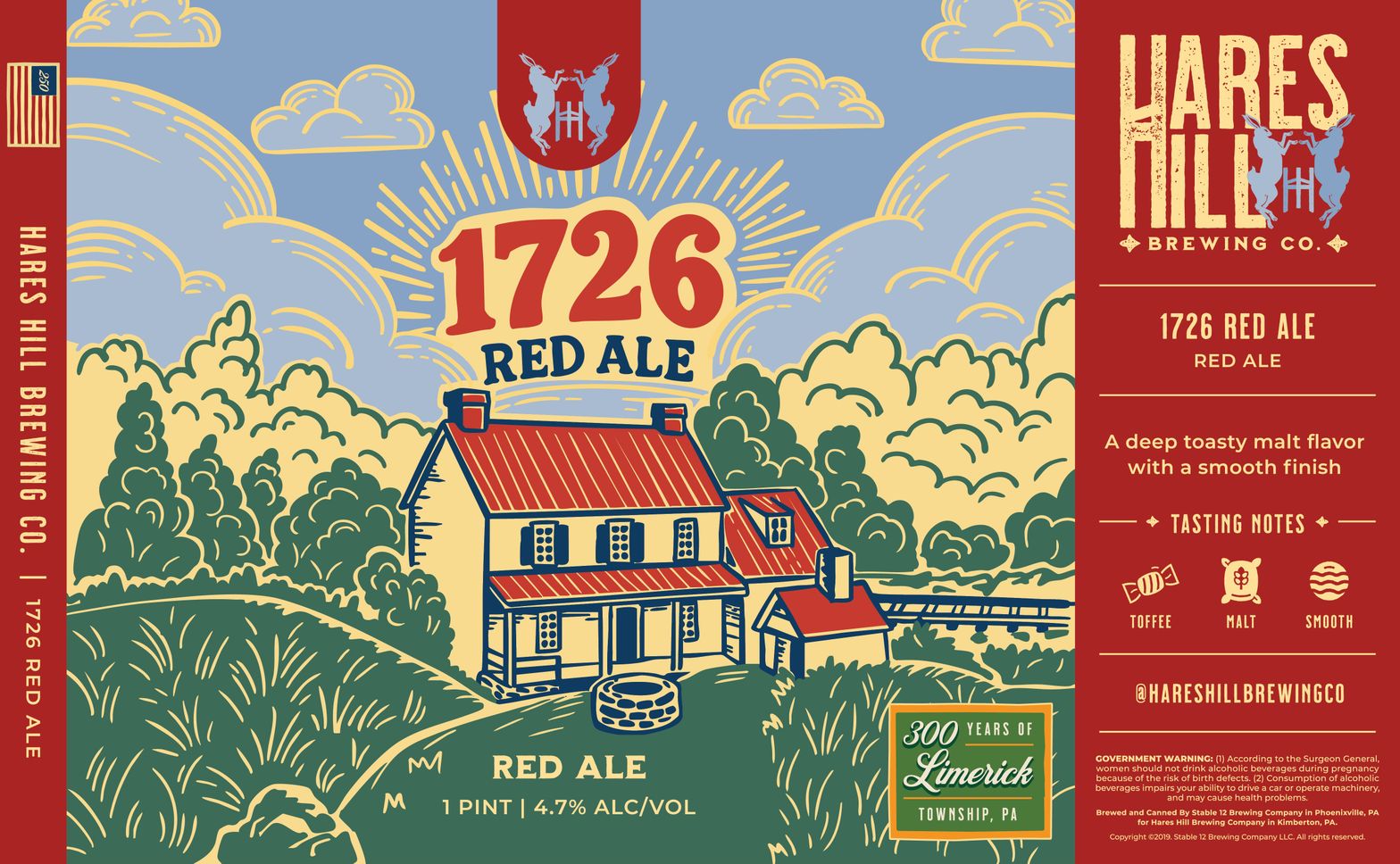 1726 Red Ale label
