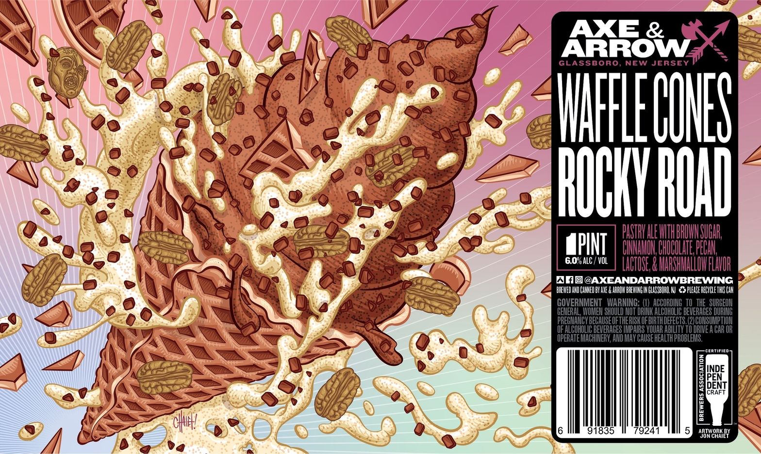 Waffle Cones Rocky Road label