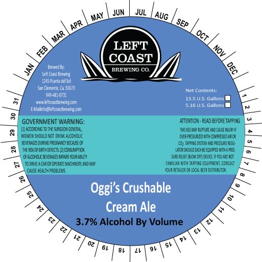 Oggi's Crushable Cream Ale label