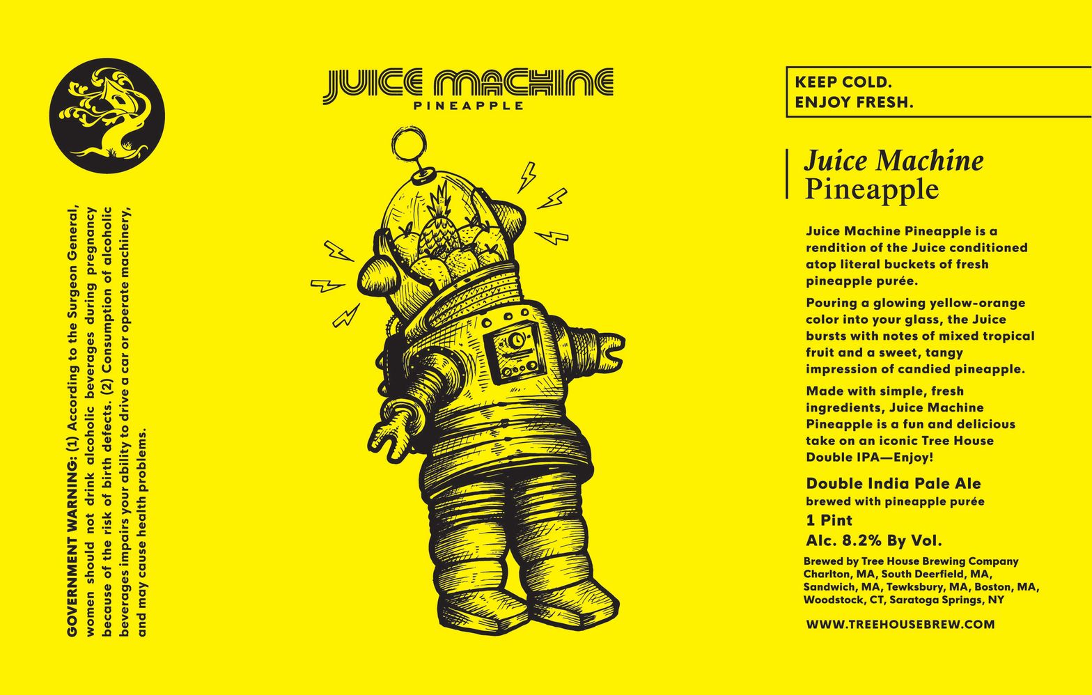 Juice Machine Pineapple label