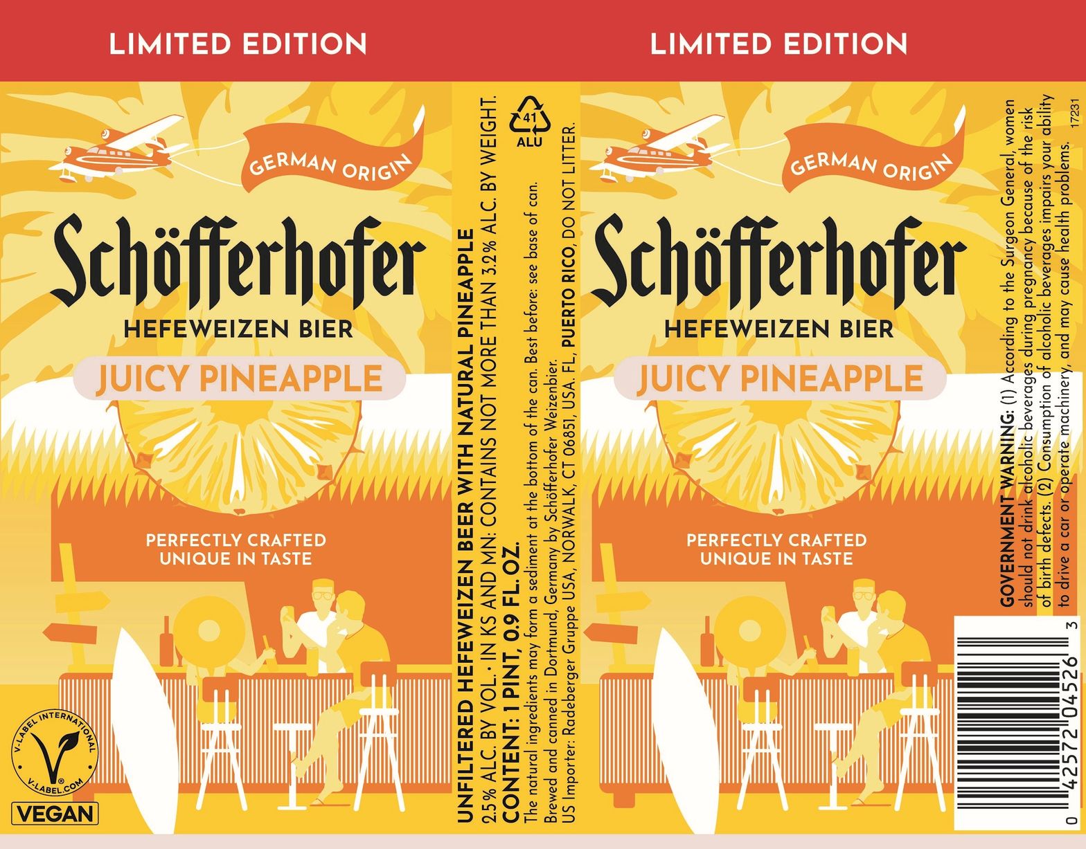 Schöfferhofer Juicy Pineapple label