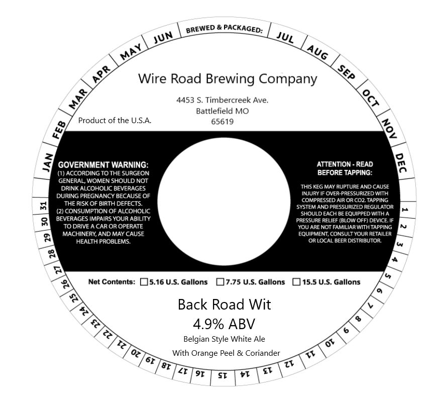 Back Road Wit label