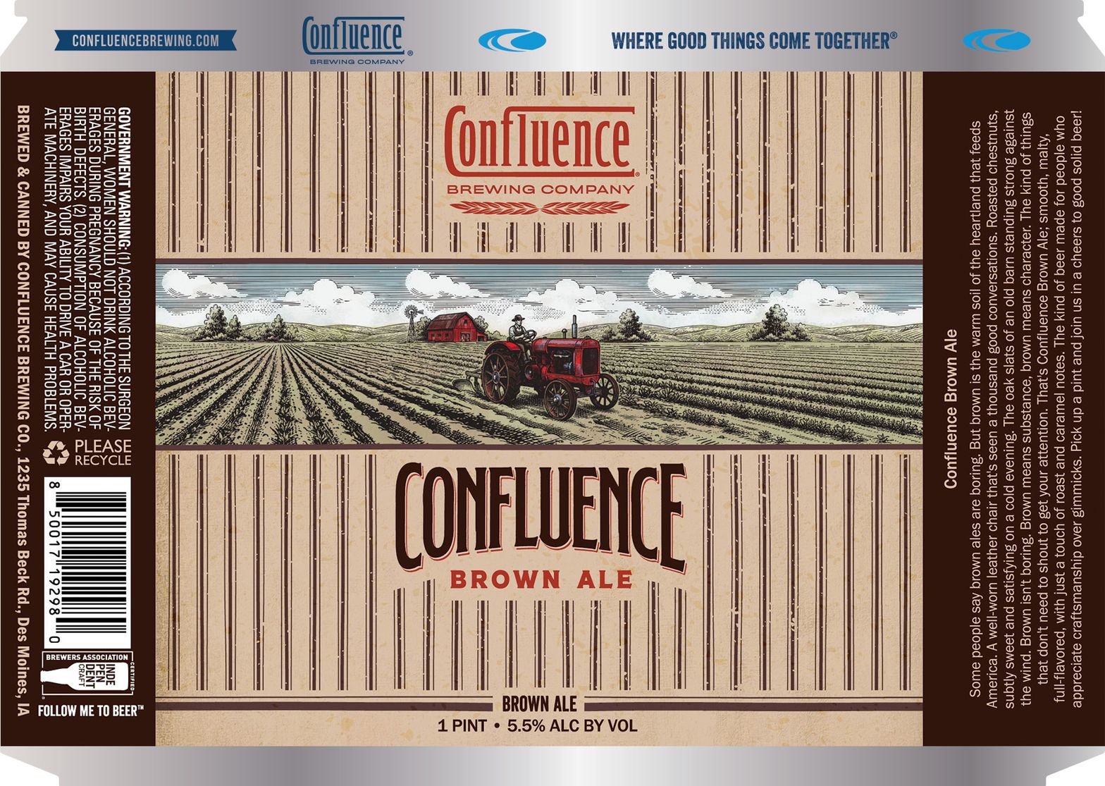 Confluence Brown Ale label