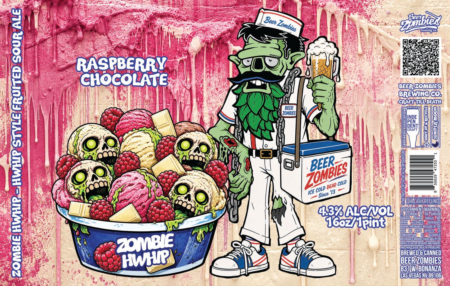 Zombie Hwhip: Raspberry Chocolate label