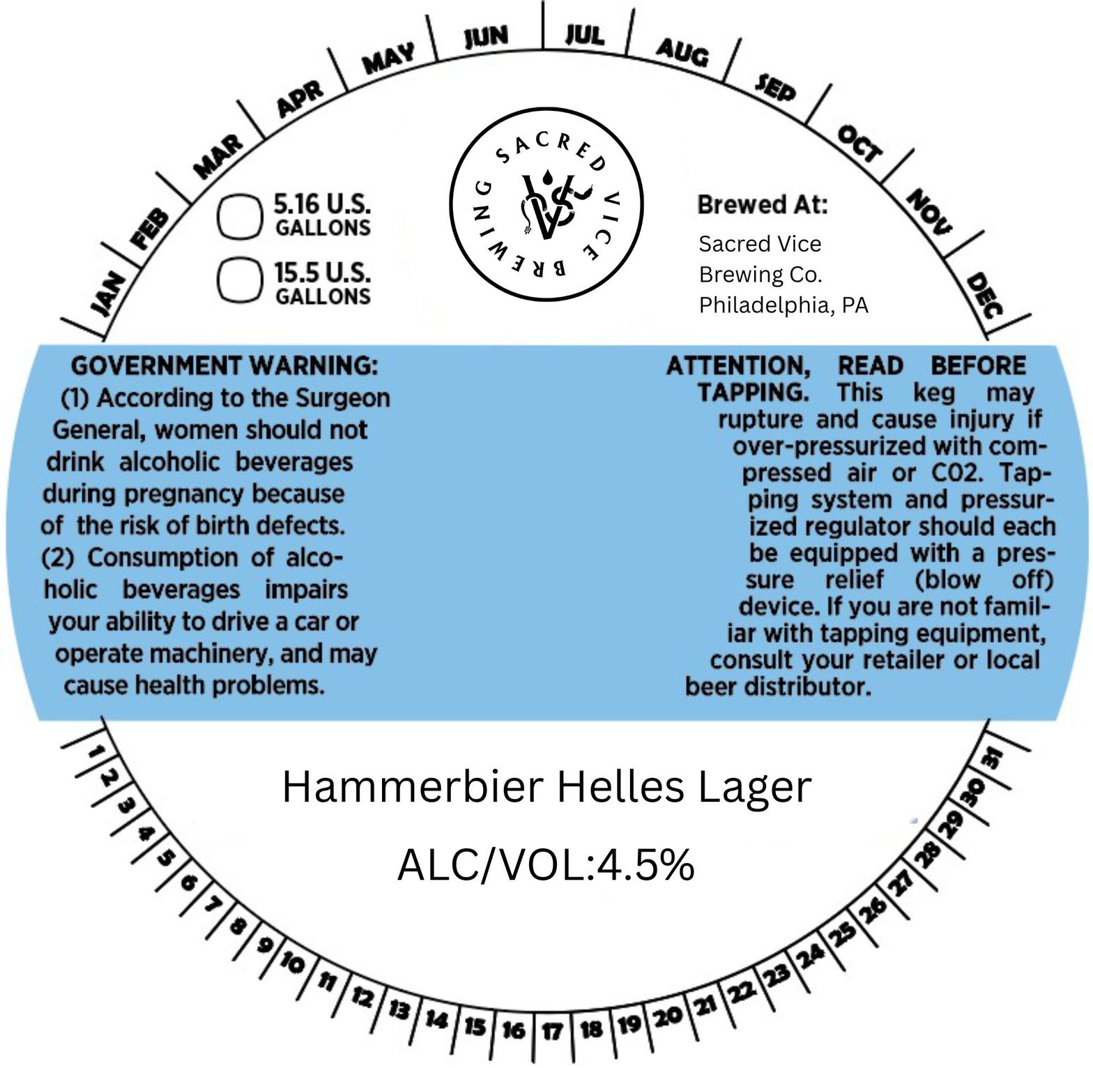 Hammerbier Helles Lager label