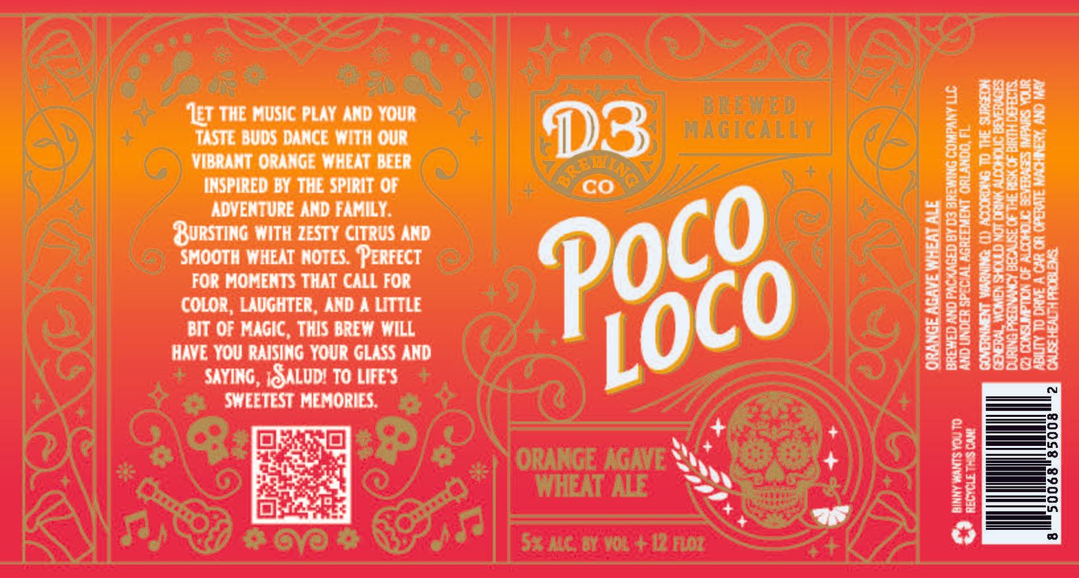 Poco Loco Orange Agave Wheat Ale label