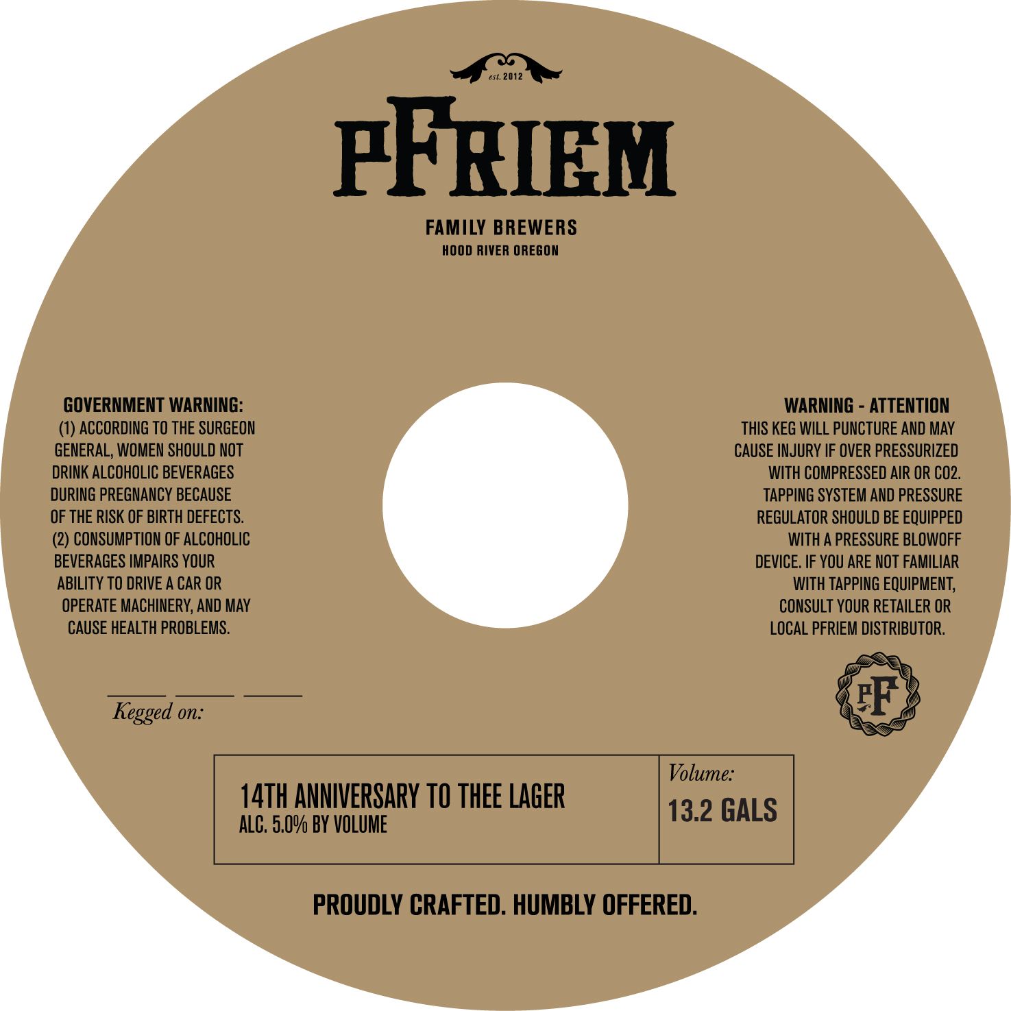 14th Anniversary To Thee Lager label