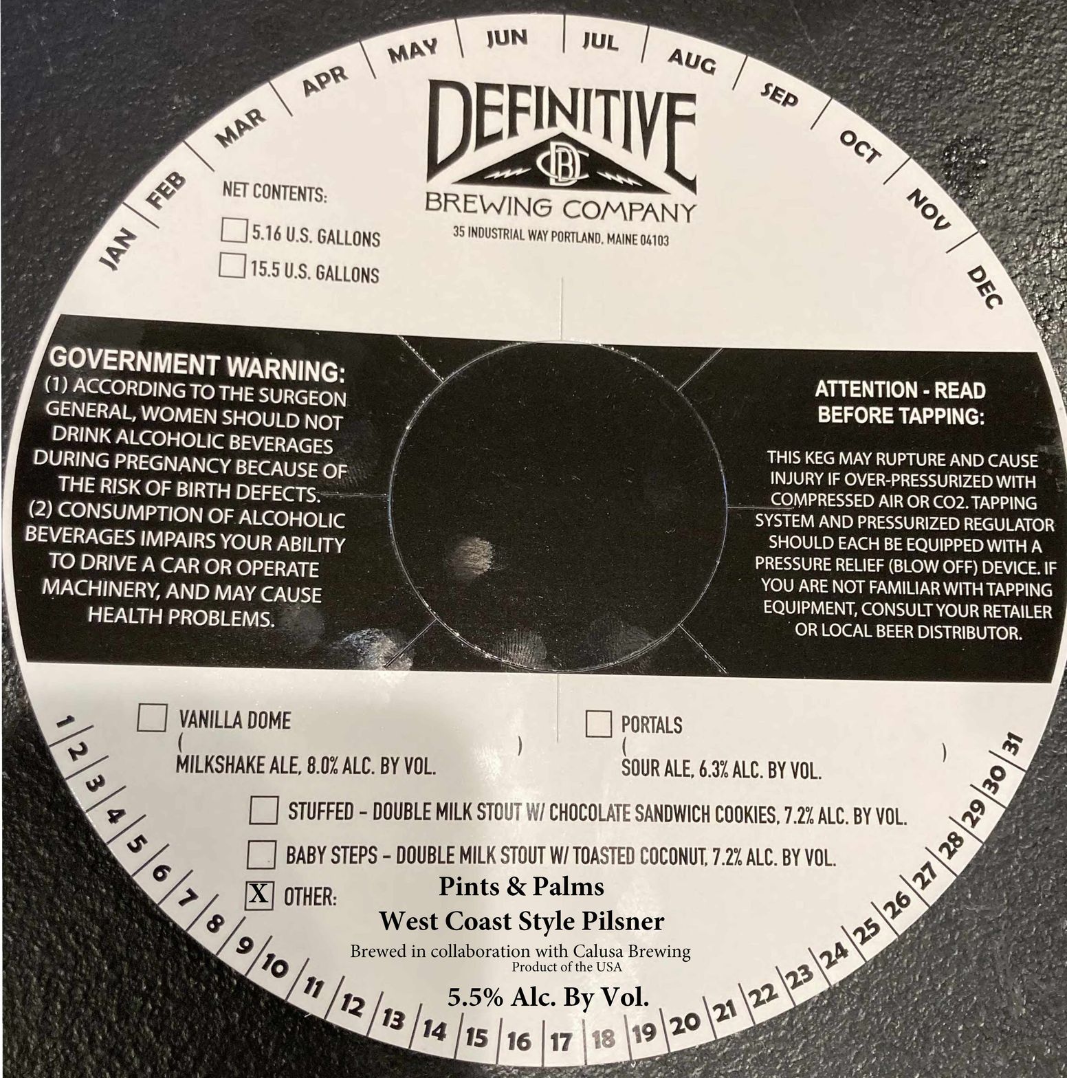 Pints & Palms label