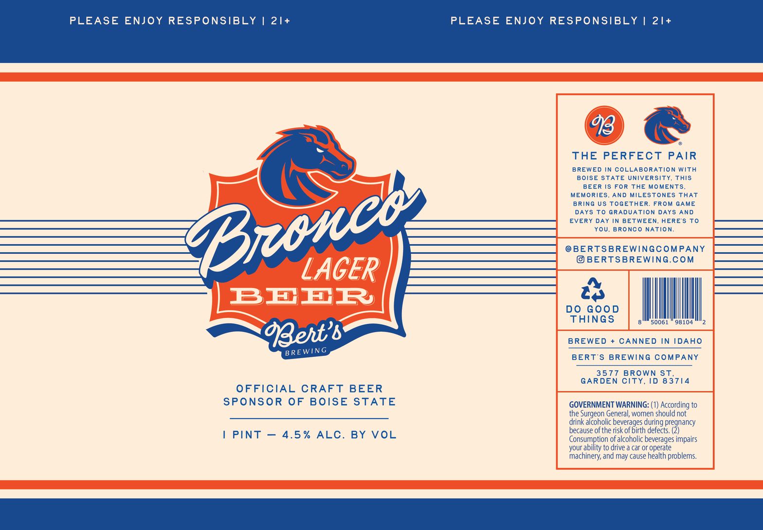 Bronco Lager Beer label