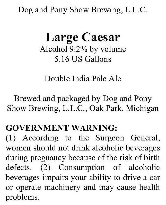 Large Caesar label