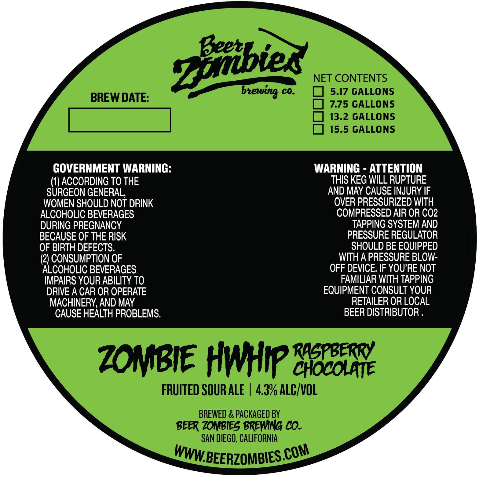 Zombie Hwhip Raspberry Chocolate label