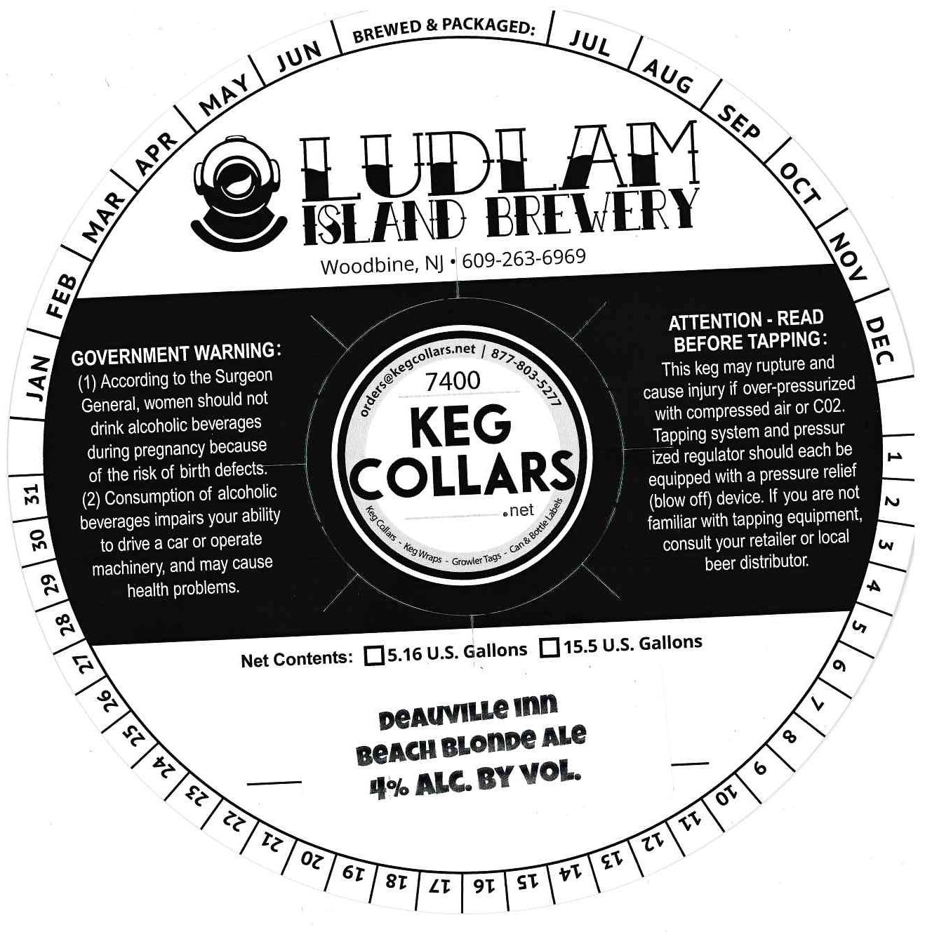 Deauville Inn Beach Blonde Ale label