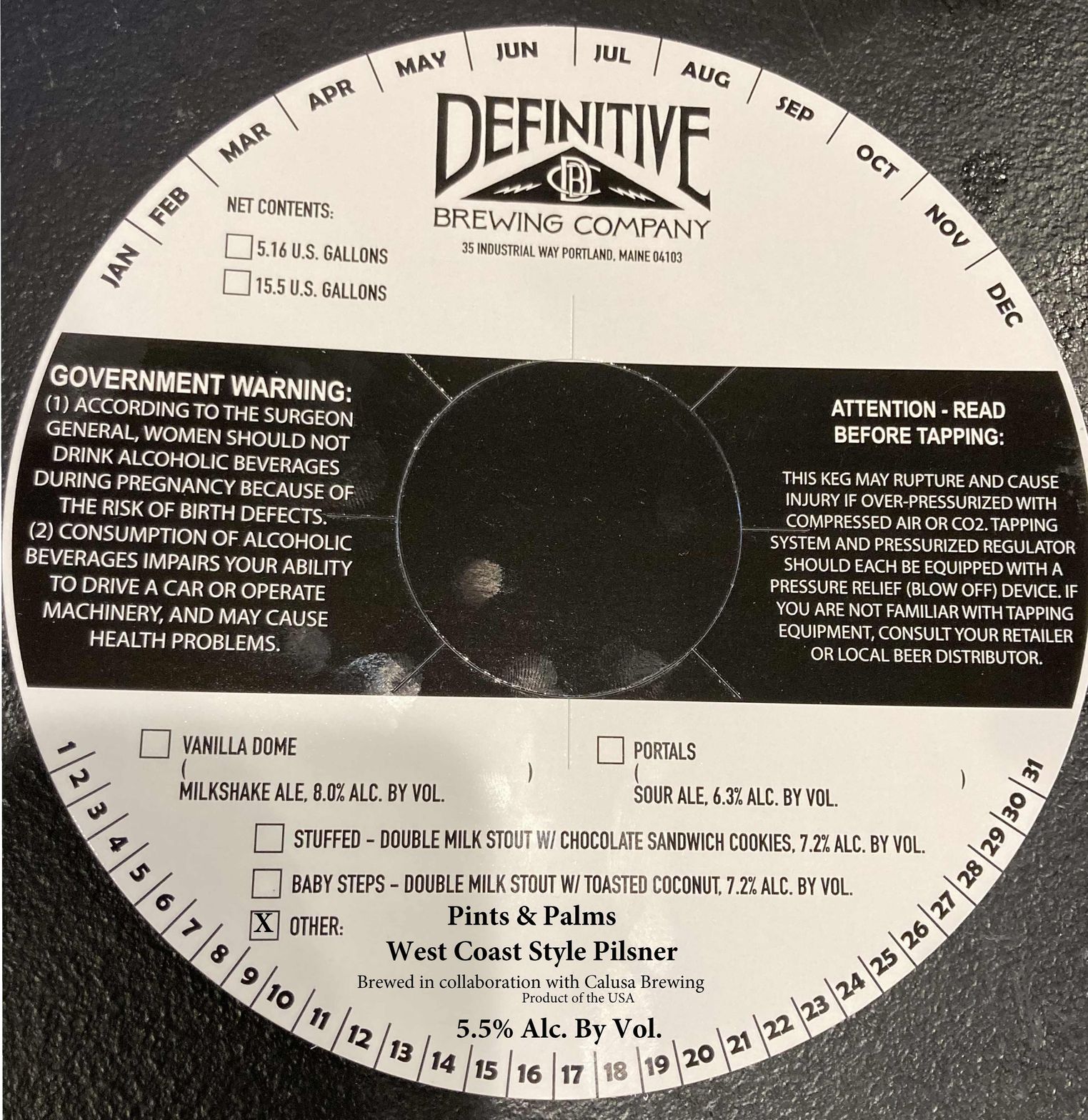Pints & Palms label