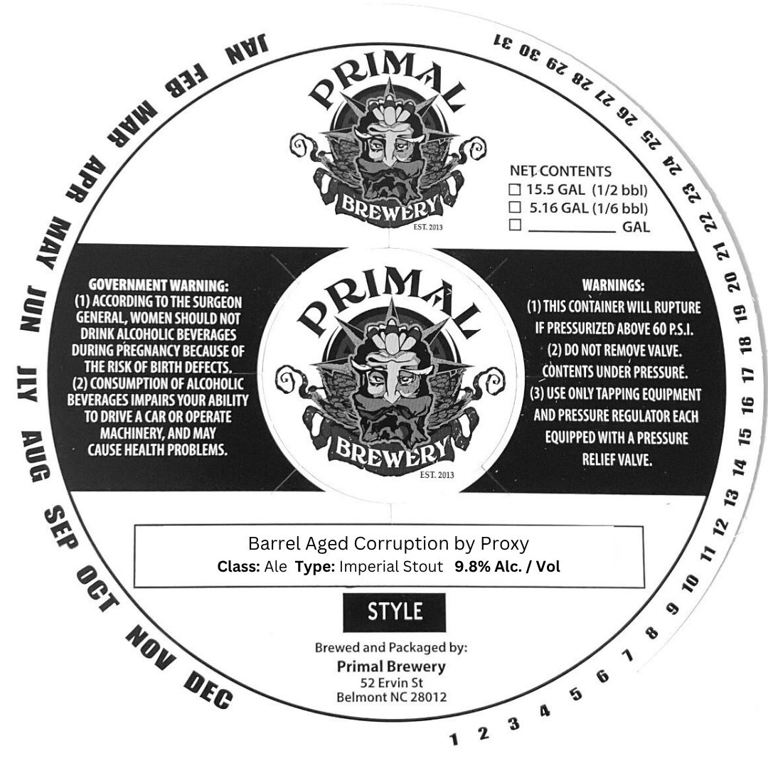 Barrel Aged Corruption by Proxy label