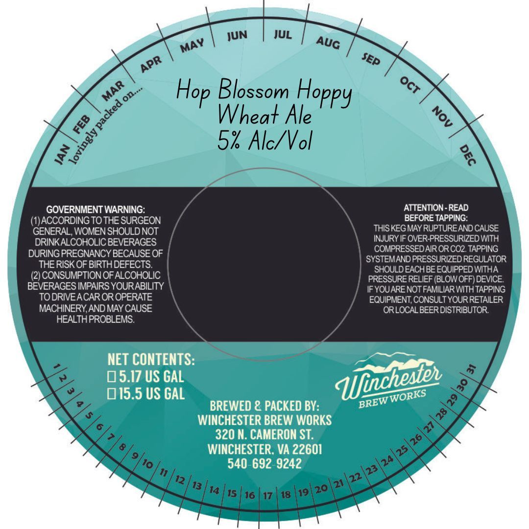 Hop Blossom Hoppy Wheat Ale label