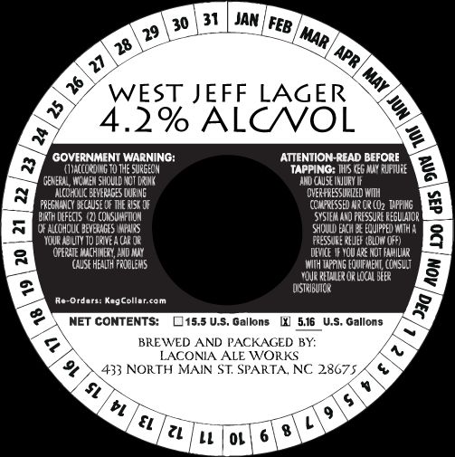 West Jeff Lager label