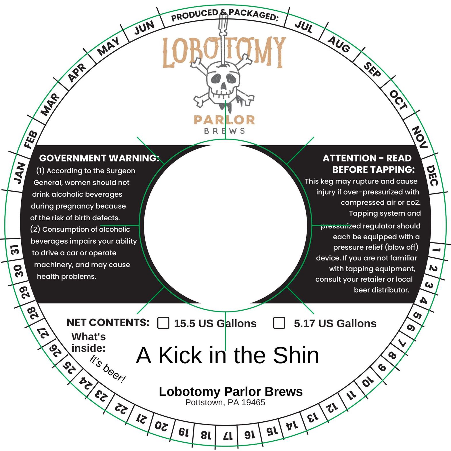 A Kick in the Shin label