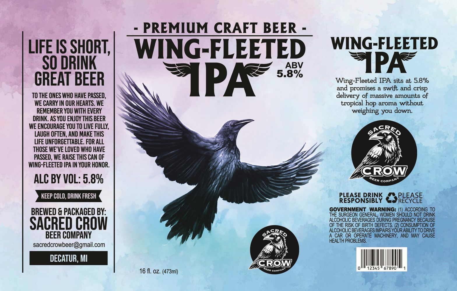 Wing-Fleeted IPA label