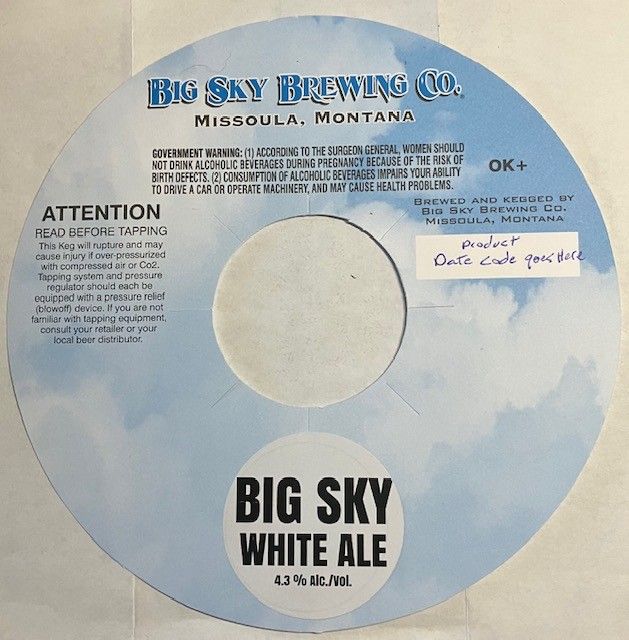 Big Sky White Ale label