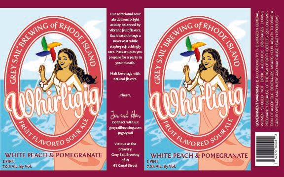 Whirligig White Peach & Pomegranate label