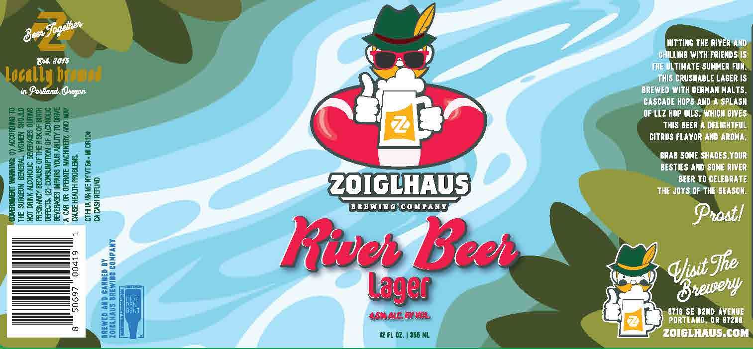 River Beer Lager label
