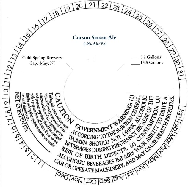 Corson Saison Ale label