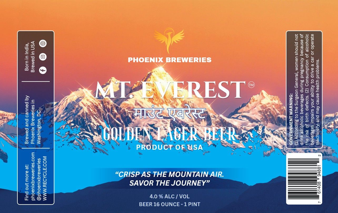 Mt. Everest Golden Lager Beer label