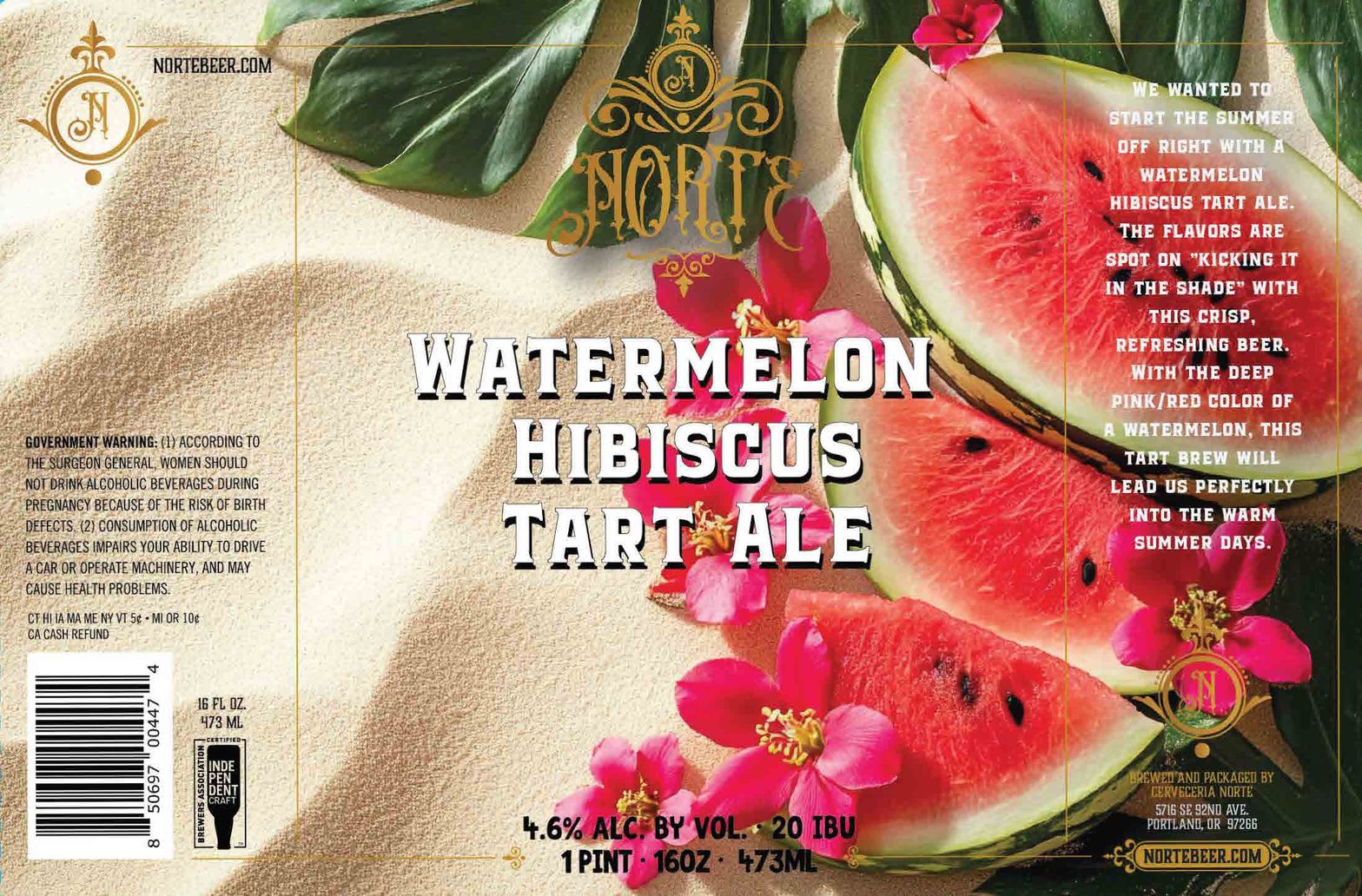 Watermelon Hibiscus Tart Ale label