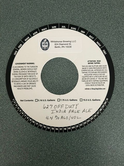 627 Off Duty India Pale Ale label