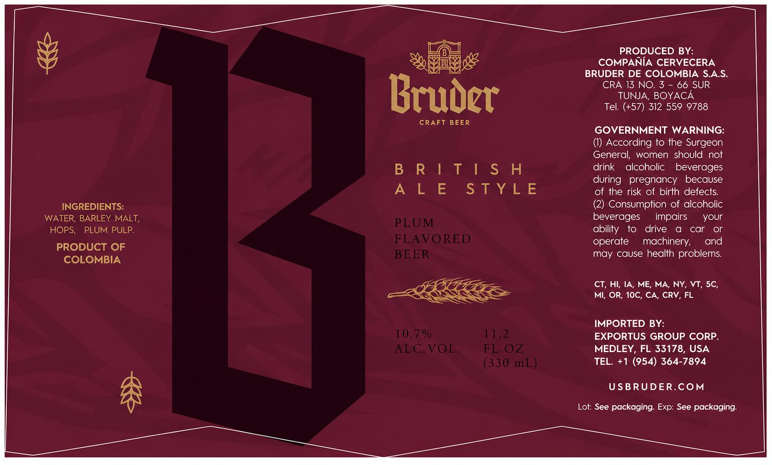 Plum British Ale label