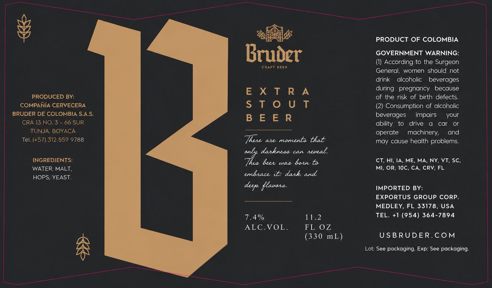 Extra Stout Beer label
