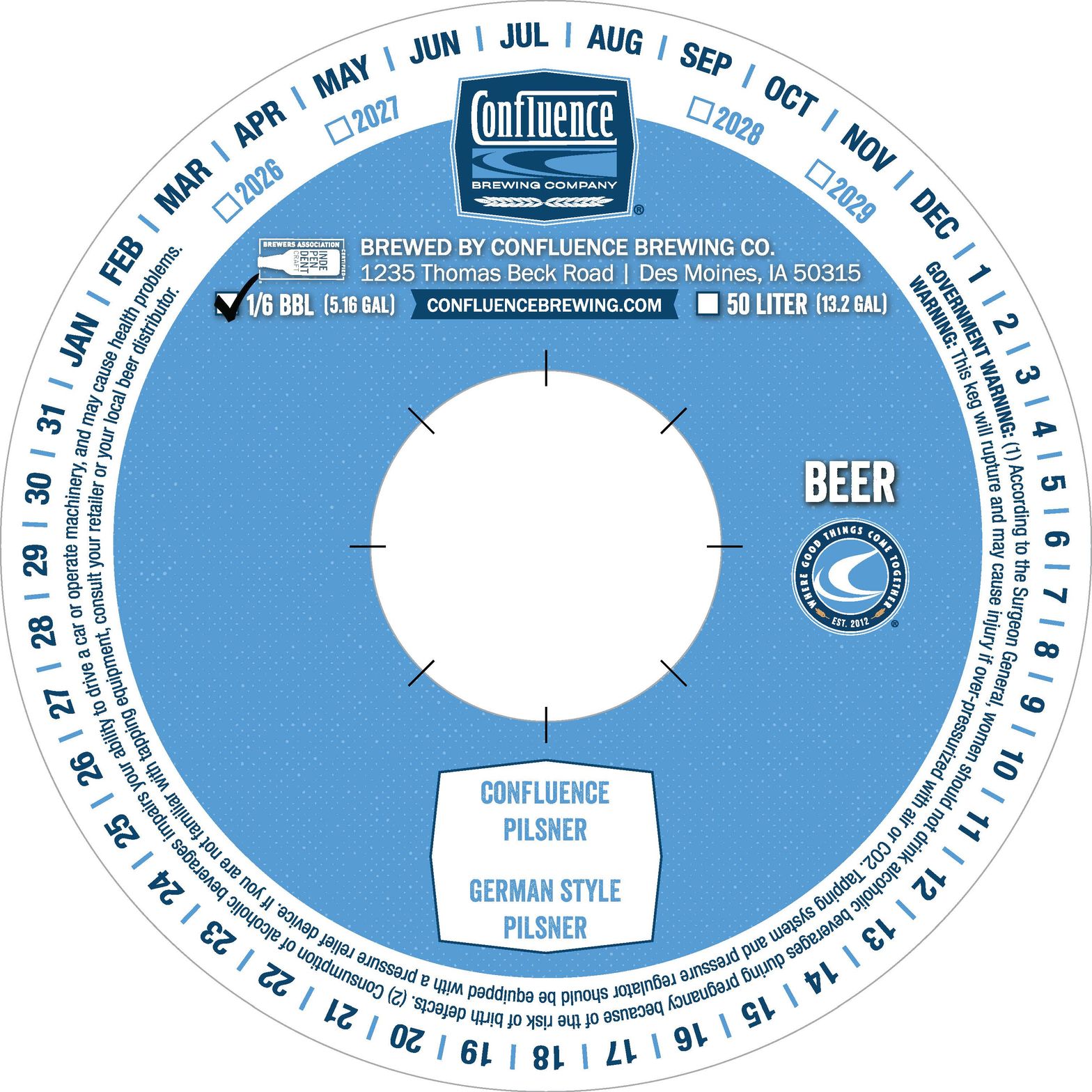 Confluence Pilsner label