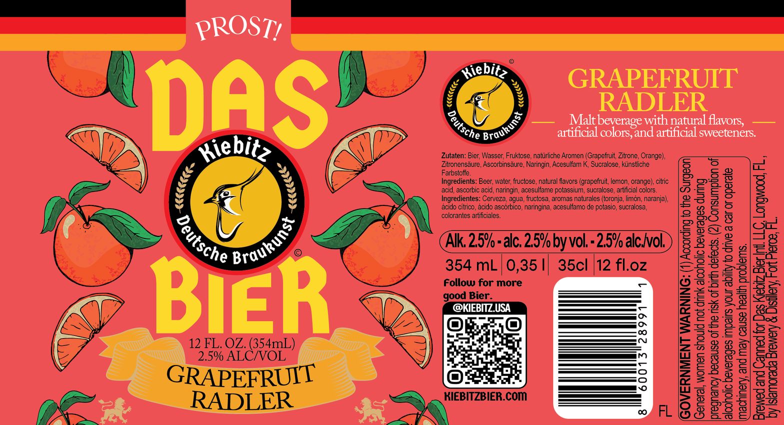 Grapefruit Radler label