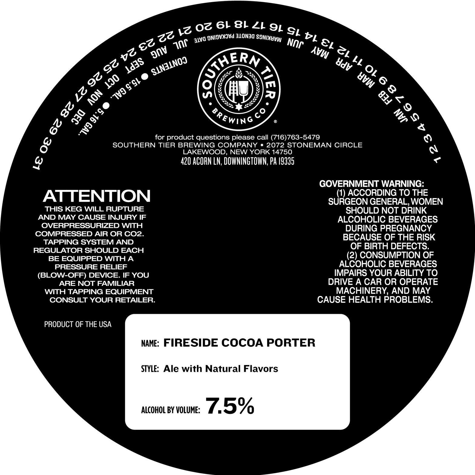 Fireside Cocoa Porter label
