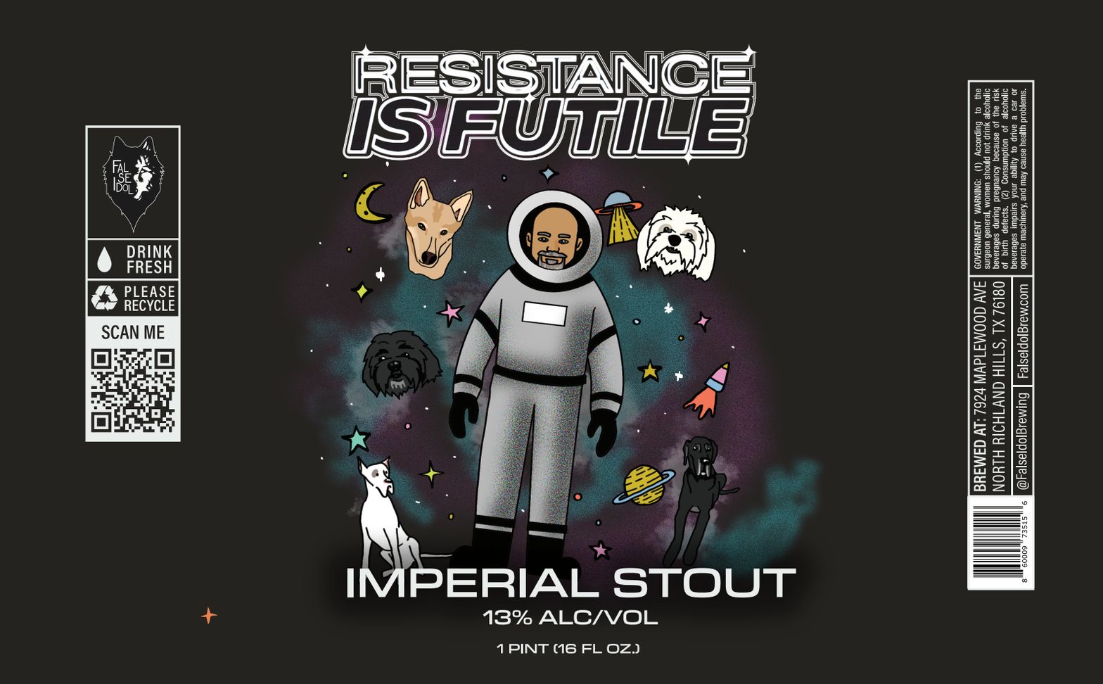 Resistance Is Futile Imperial Stout label