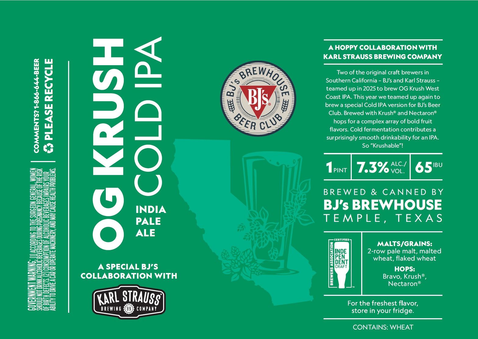 OG Krush Cold IPA label