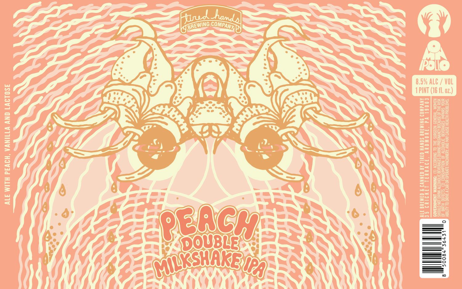 Peach Double Milkshake IPA label