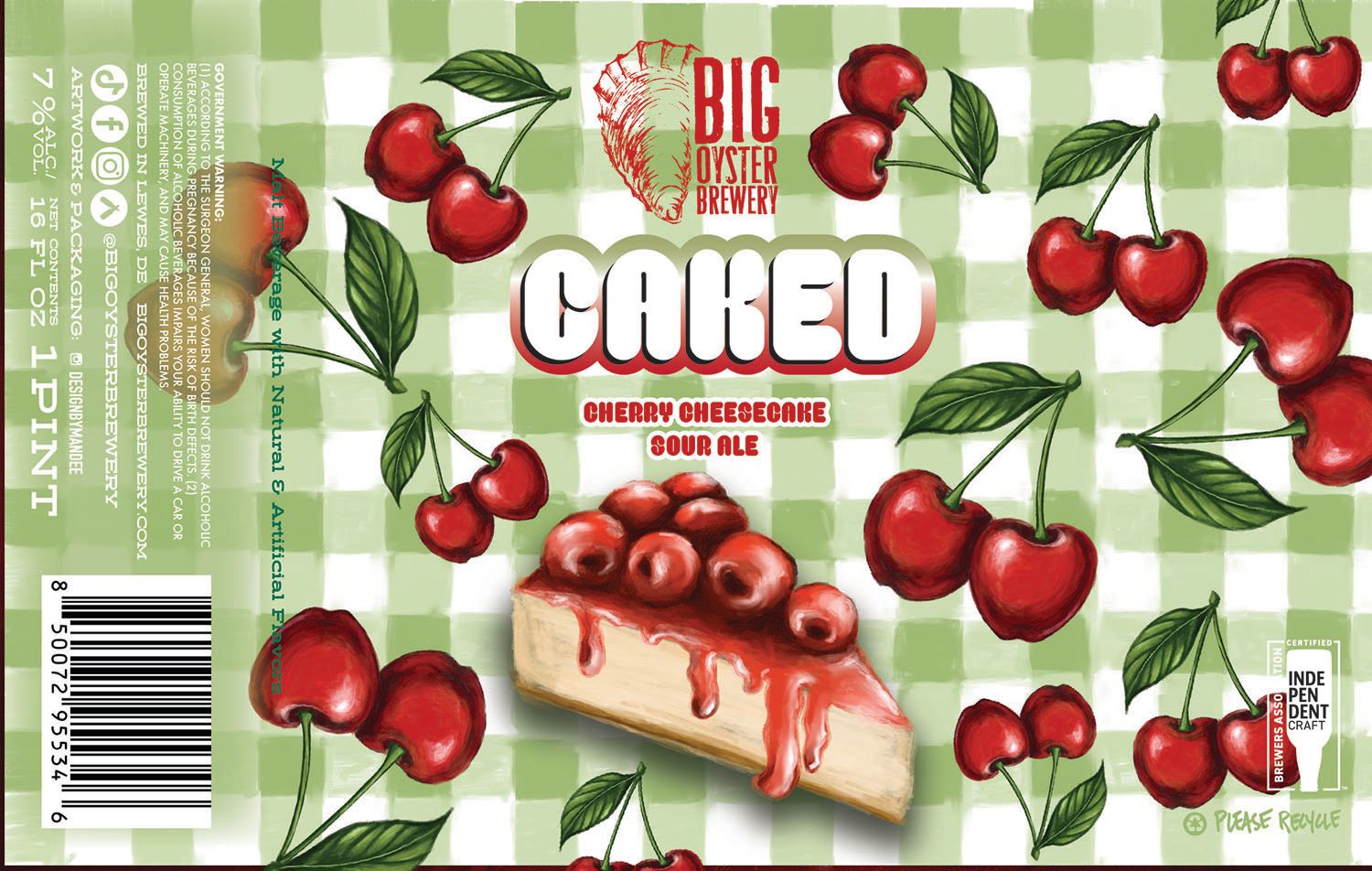 Caked Cherry Cheesecake Sour Ale label