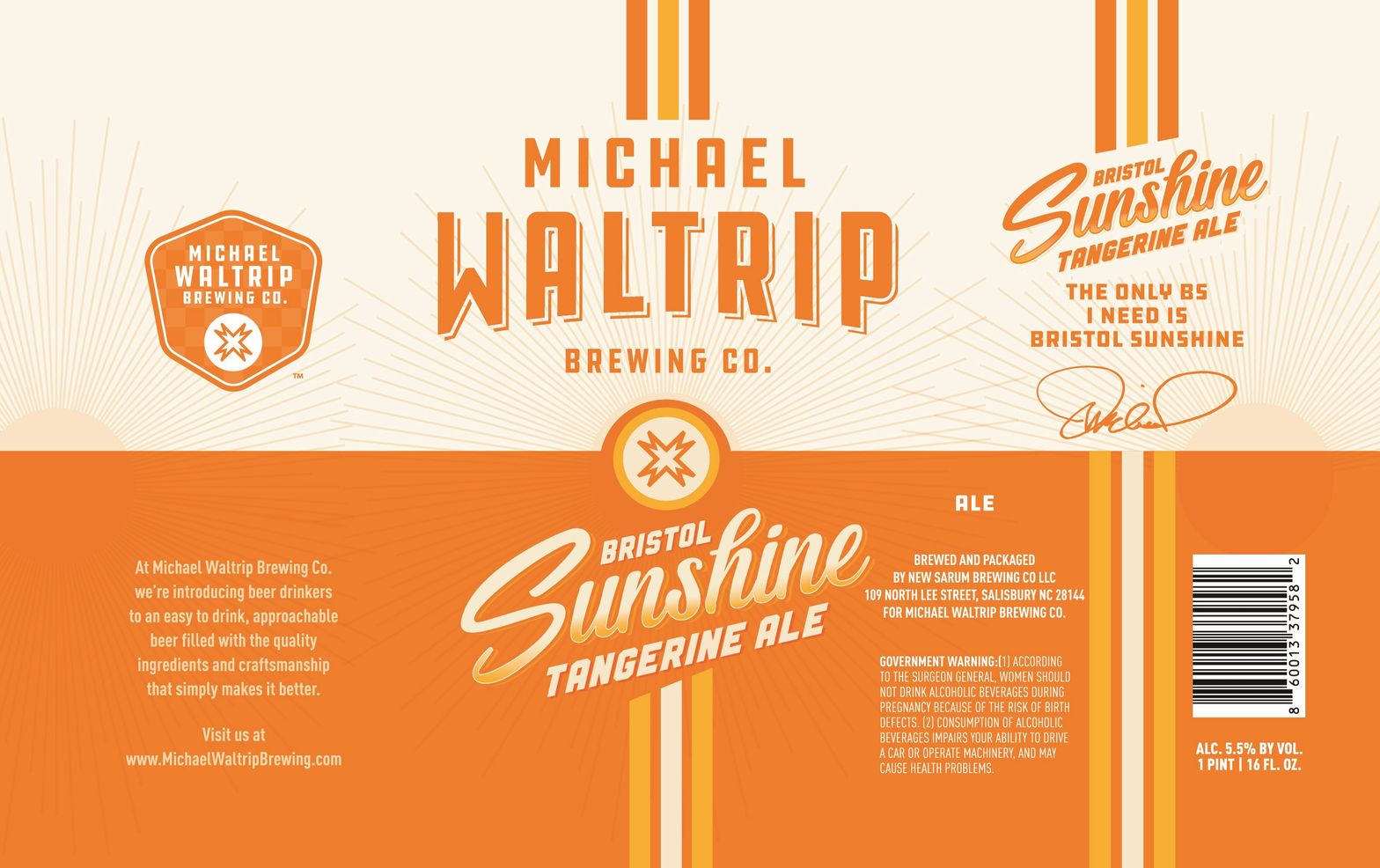 Bristol Sunshine Tangerine Ale label