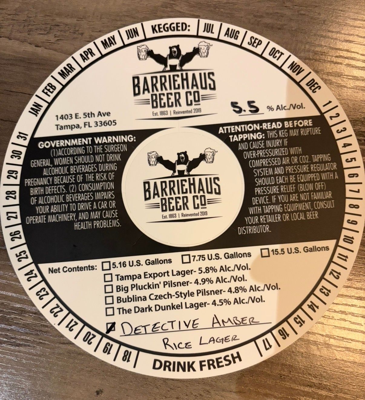 Detective Amber Rice Lager label