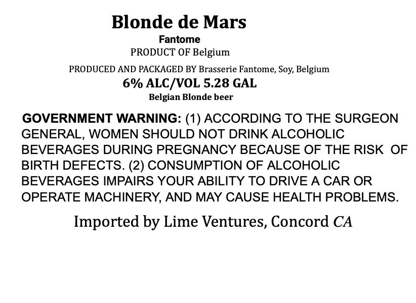 Blonde de Mars label