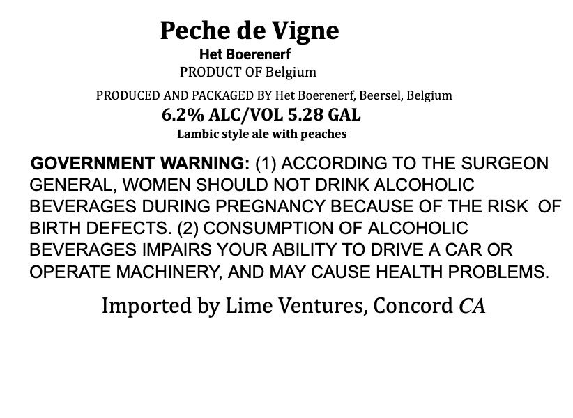 Peche de Vigne label