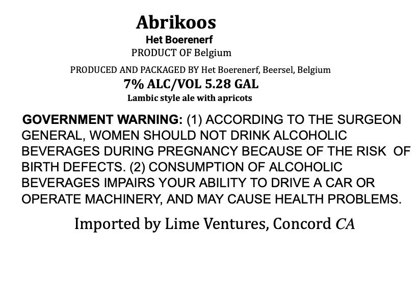Abrikoos label