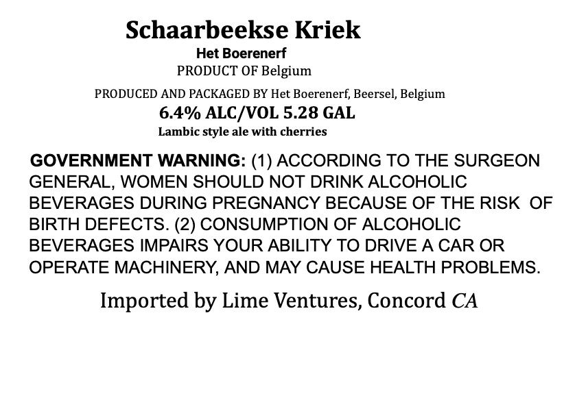 Schaarbeekse Kriek label