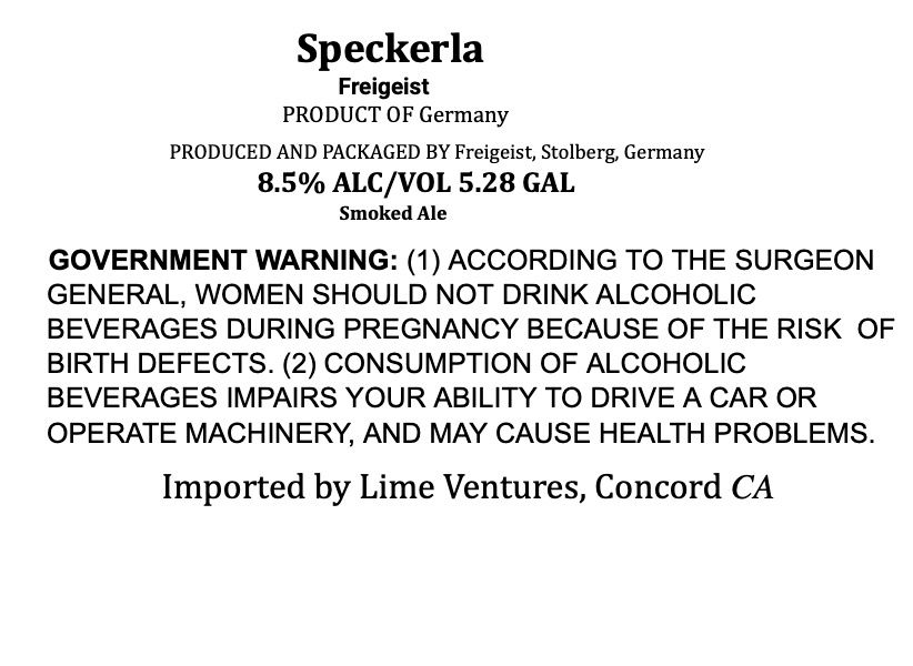 Speckerla label