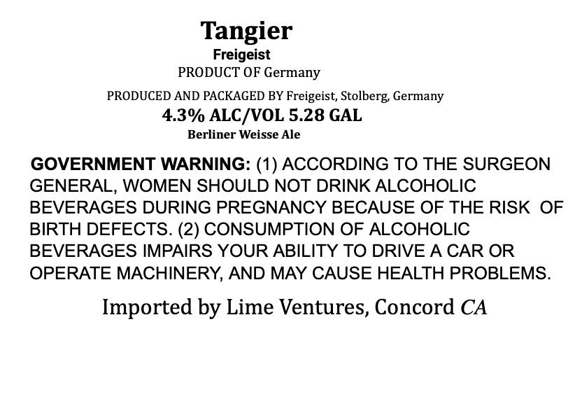 Tangier label