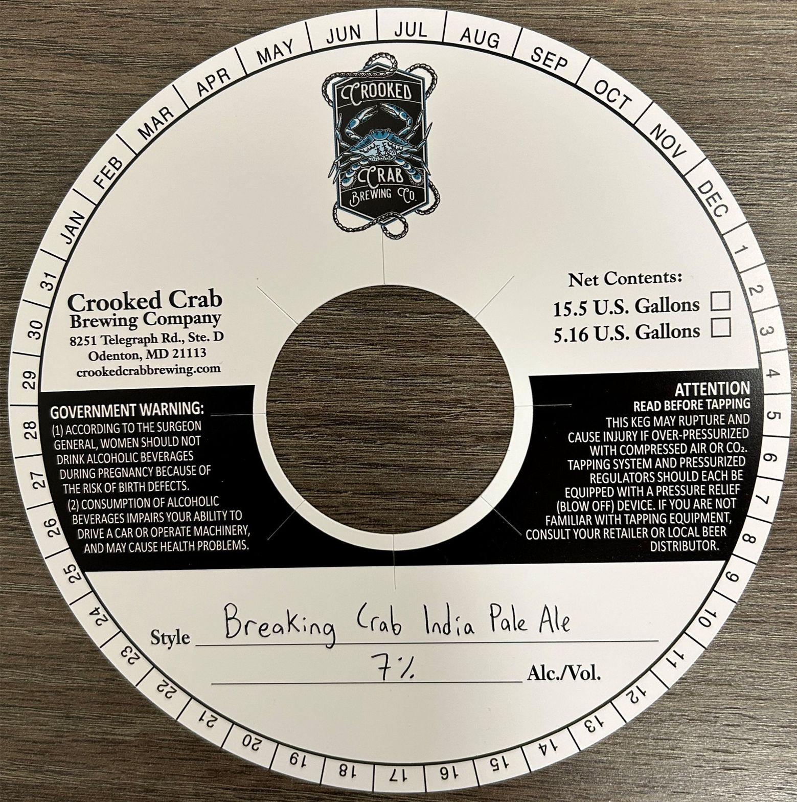Breaking Crab India Pale Ale label