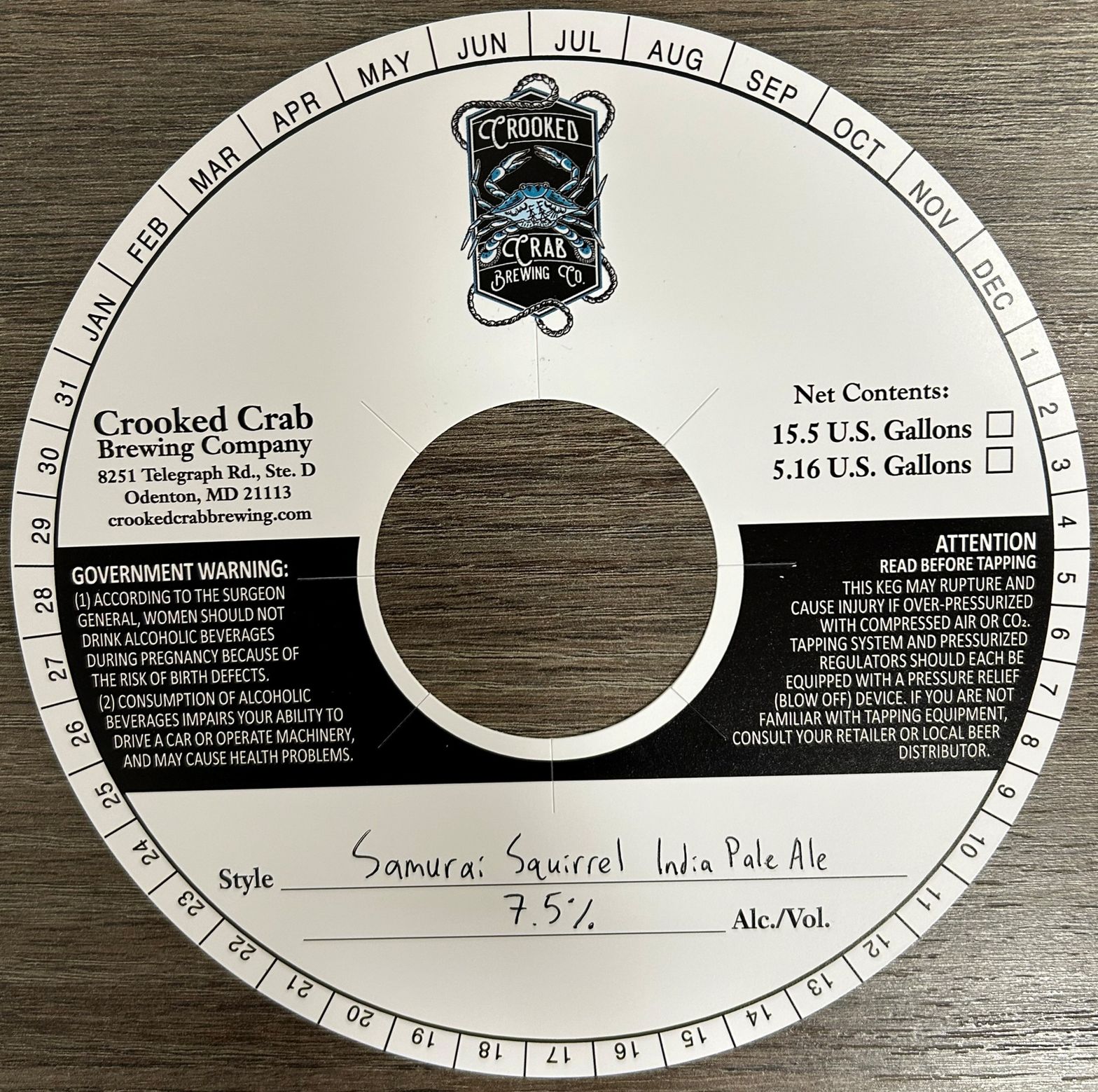 Samurai Squirrel India Pale Ale label