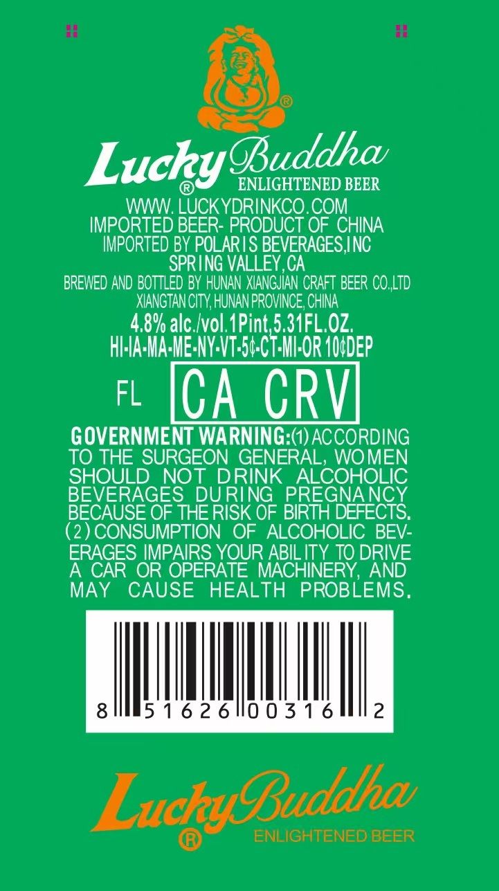 Lucky Buddha Enlightened Beer label